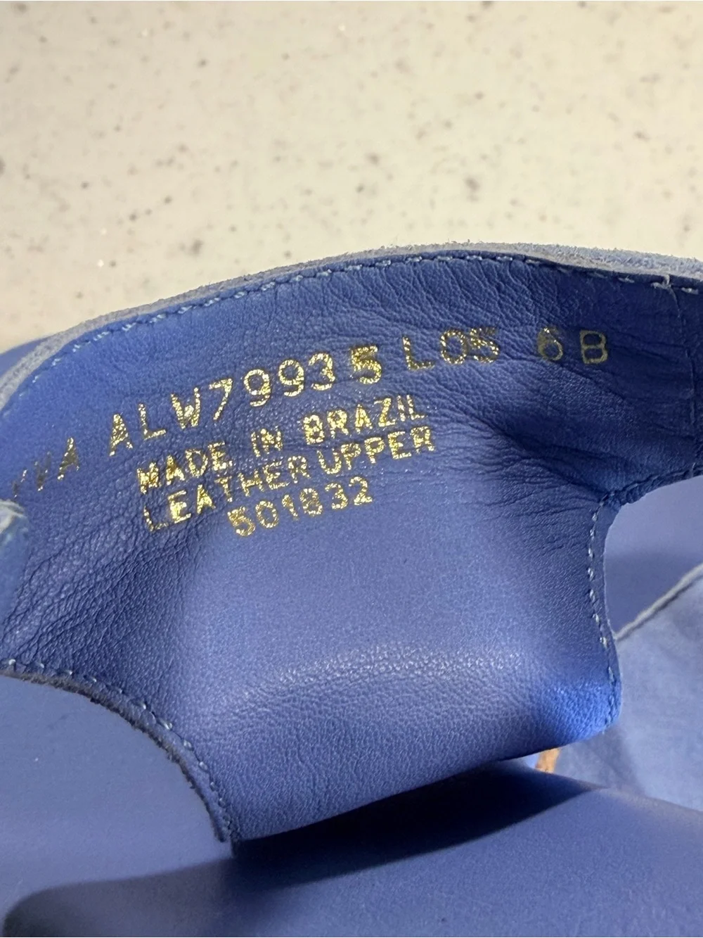 Ralph Lauren Periwinkle Suede Cork Wedge Sandals